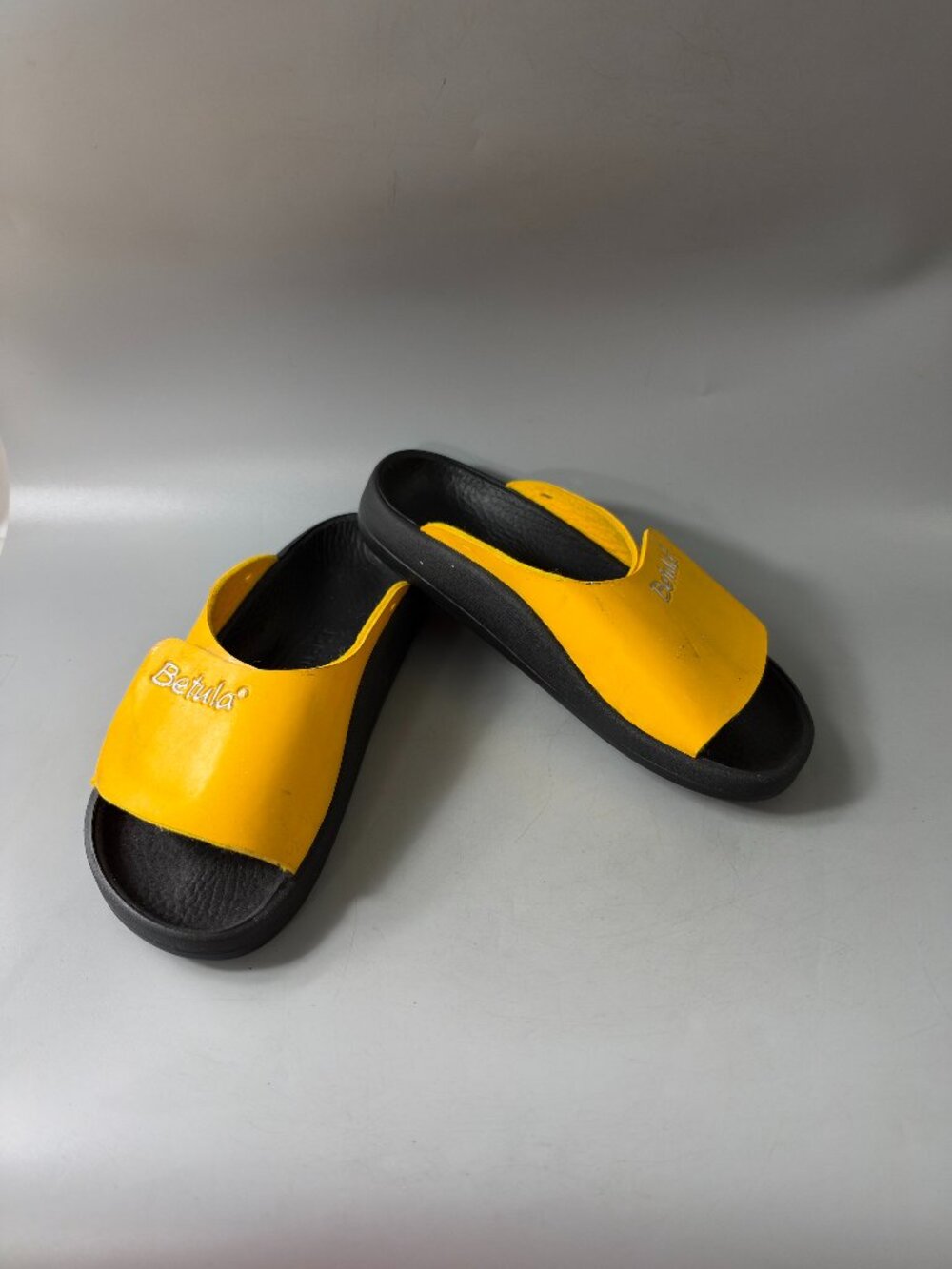 Betula by Birkenstock "Dolphin" Yellow Unisex Sandals, Size 38